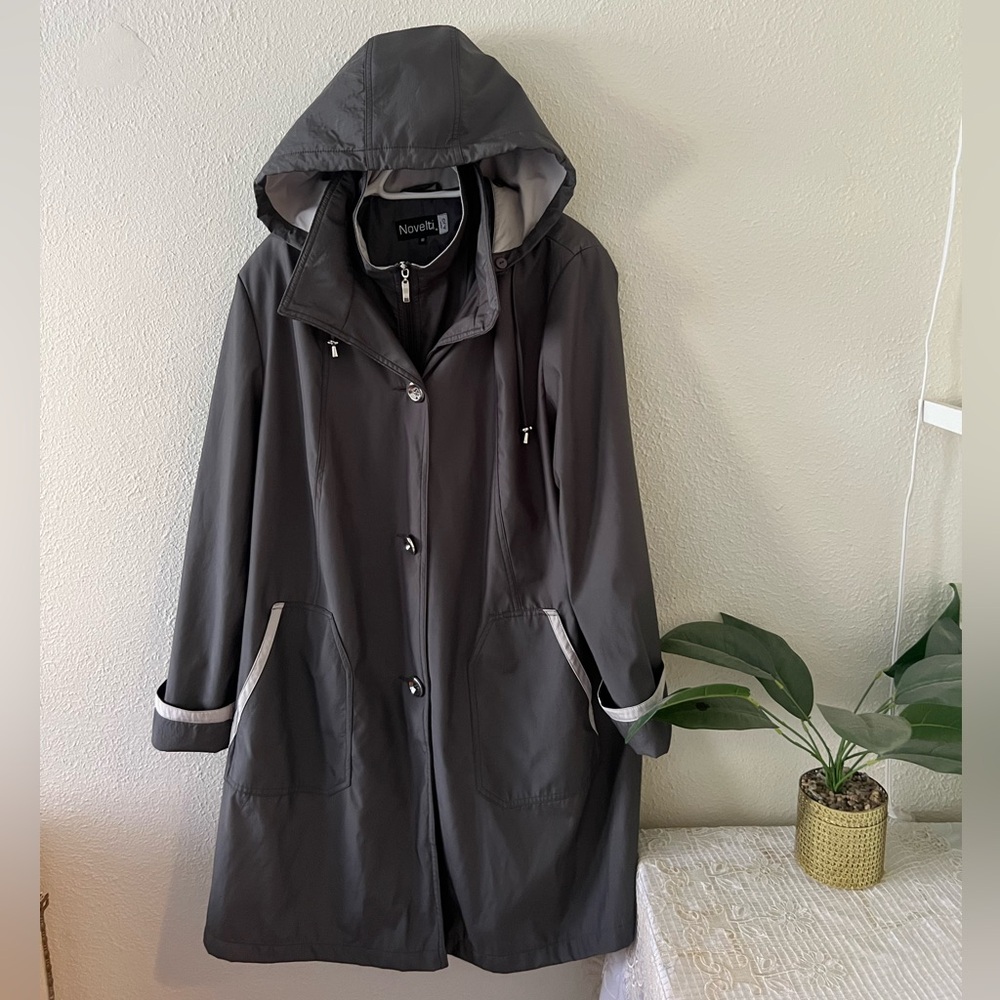 ✨ Novelti by AJG Hooded Gray Jacket – Size 16 (XL/1X)